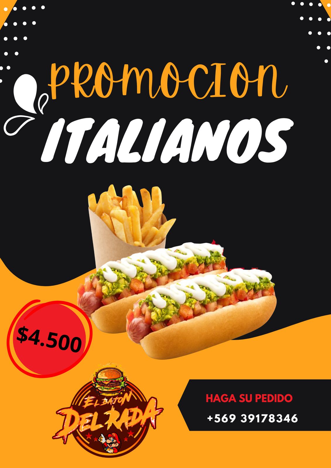 Promoción Italianos $4.500